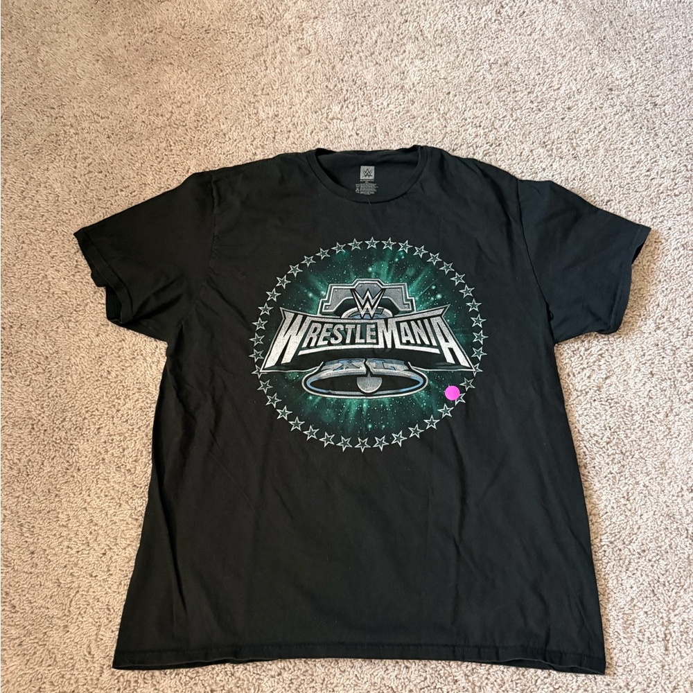 WWE Black WrestleMania Logo Short Sleeve Tee